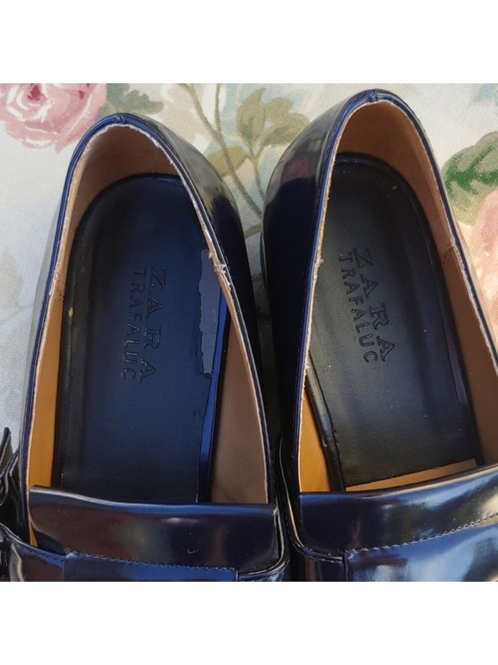 Zara TRF Navy Blue Loafer Shoes with Fringe and Buckle Women's US 9 EU 40 - Picture 8 of 16